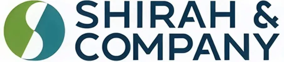 Shirah & Company logo with abstract design.